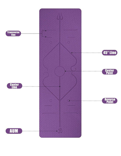 Alignment Yoga Mat | Position Line Yoga Mat | Stretched Fusion